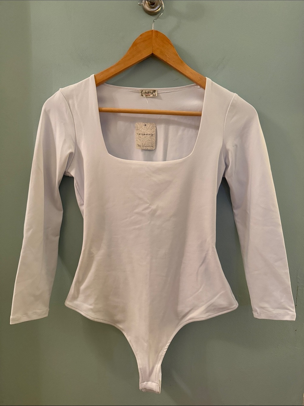 Classic White Square-Neck Long-Sleeve Bodysuit
